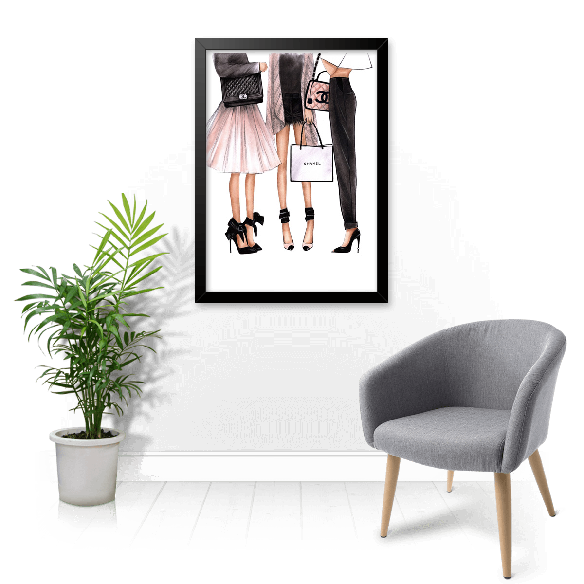 Quadro e poster Modelos Fashionistas Art Coco Chanel - Quadrorama
