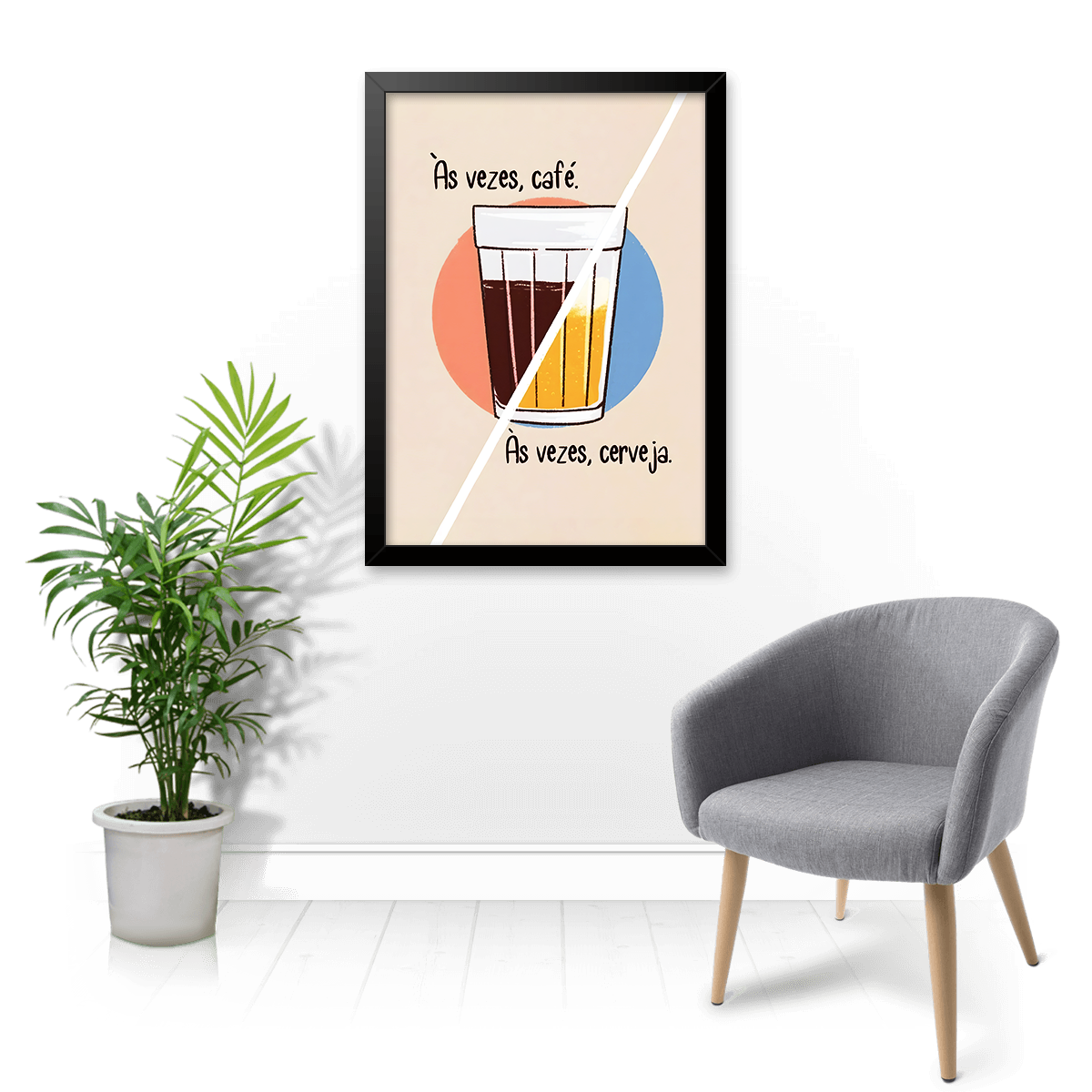 Quadro e poster Às vezes café, Às vezes cerveja - Quadrorama