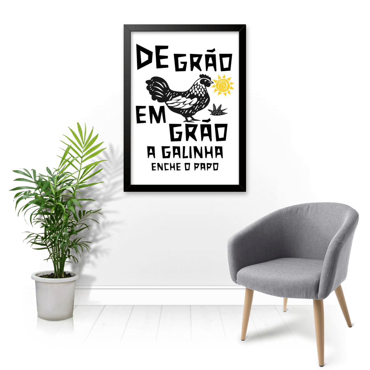 Quadro e poster De grão em grão a galinha enche o papo - Quadrorama