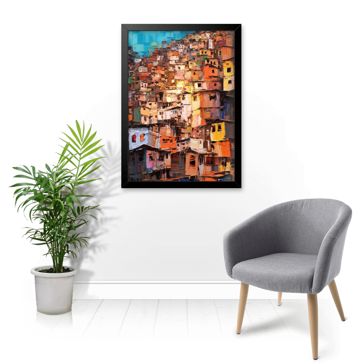 Colar Rocinha Quadro e poster Rio de Janeiro Brasil Favela Rocinha - Quadrorama