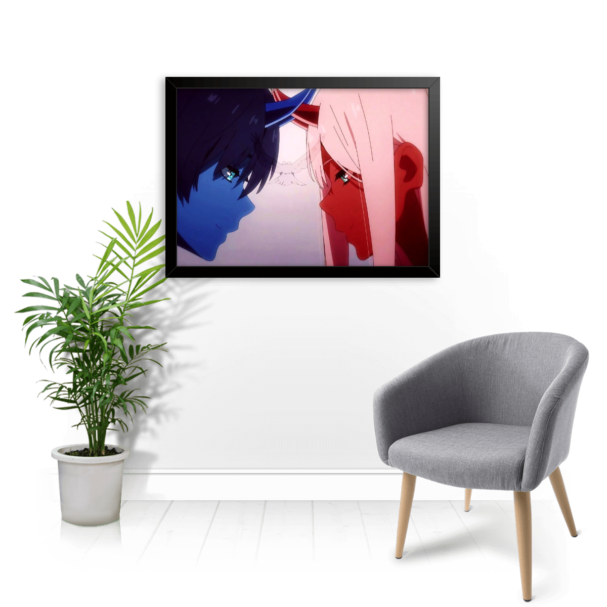 Quadro e poster Blue Hiro e Red Zero Two - Darling in the Franxx