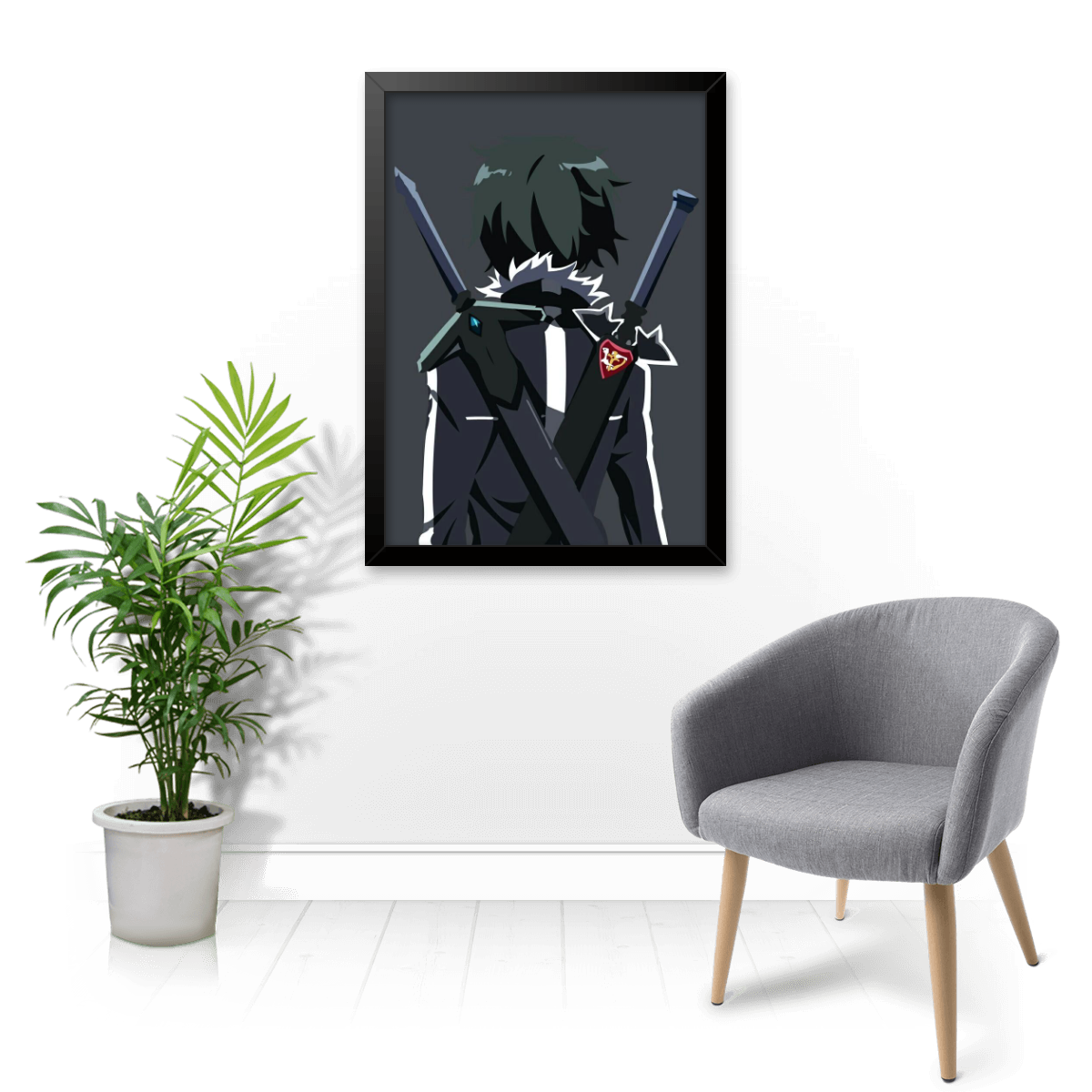 Quadro e poster Kirito de Costas - Sword Art Online - Quadrorama