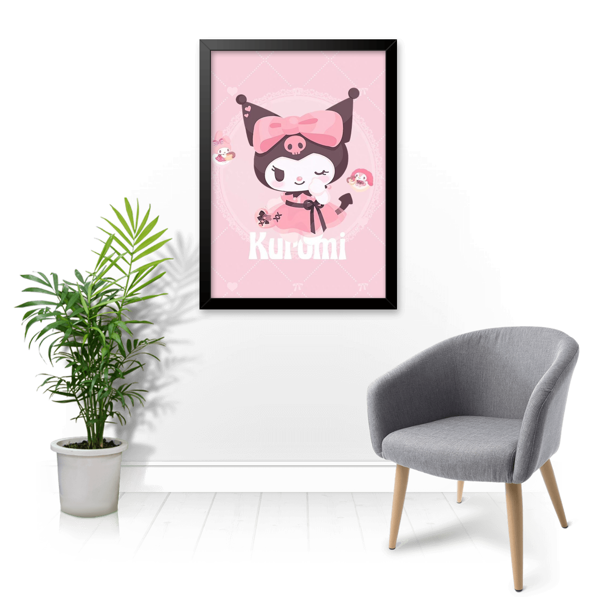 Quadro e poster Kuromi de Laço - Quadrorama