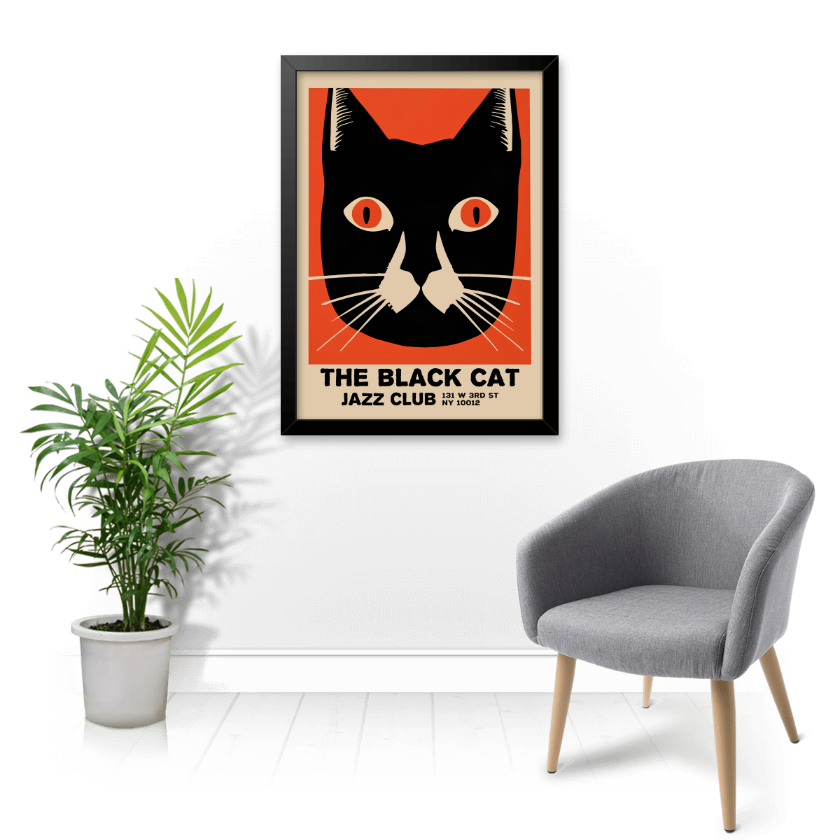 Quadro e poster The Black Cat Jazz Club - Quadrorama