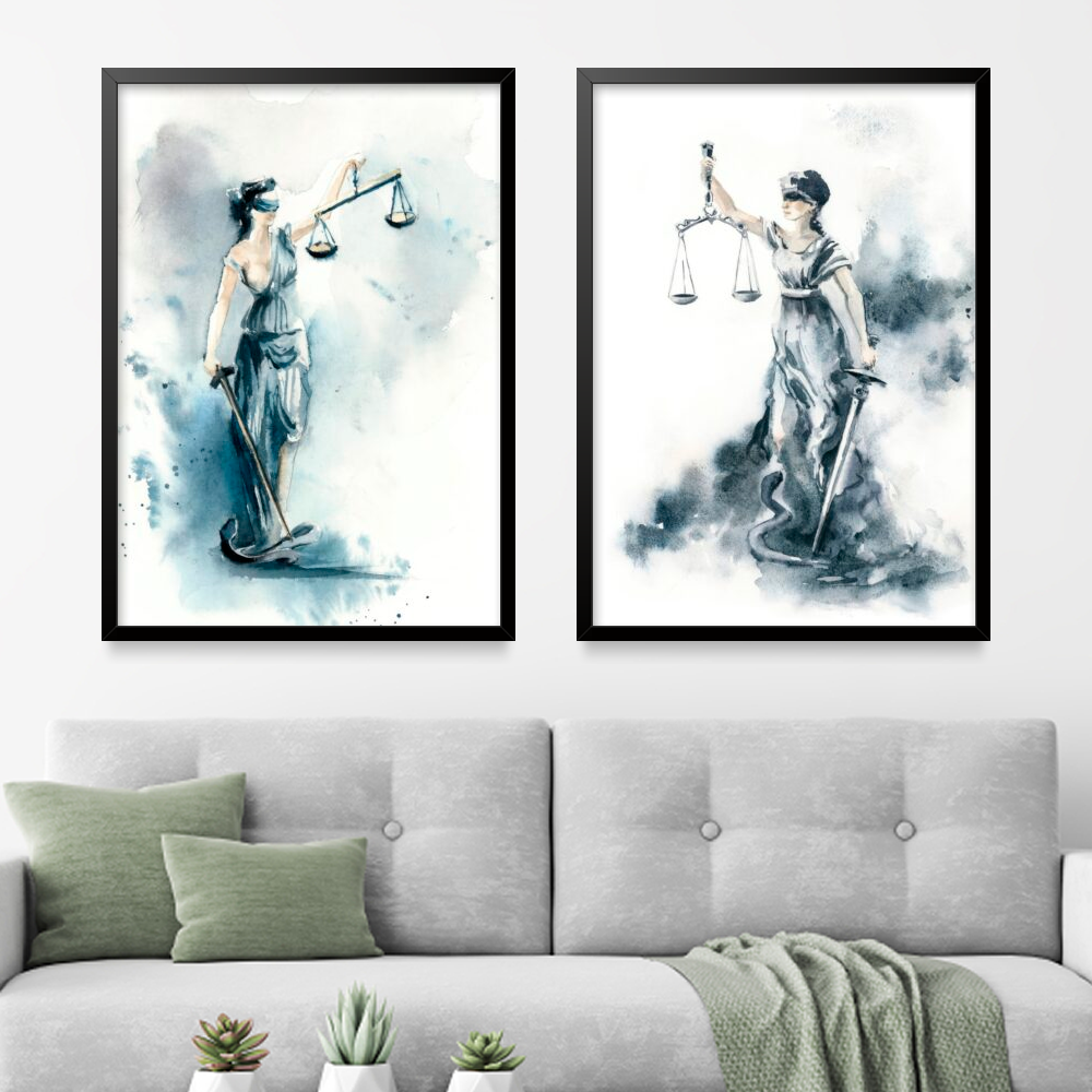 Quadro e poster Themis Deusa da justiça - Kit com 2 quadros