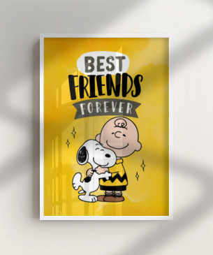 Quadro e poster Snoopy e Girassóis - Quadrorama