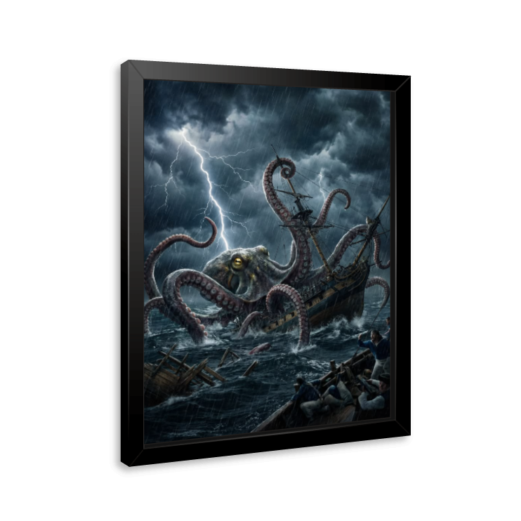 Quadro e poster Kraken Atacando um Navio - Quadrorama