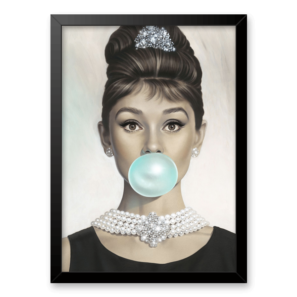 Quadro e poster Audrey Hepburn mascando chiclete - Quadrorama