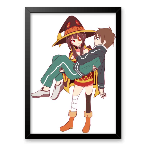 Quadro e poster Megumin Carregando o Kazuma - Konosuba - Quadrorama