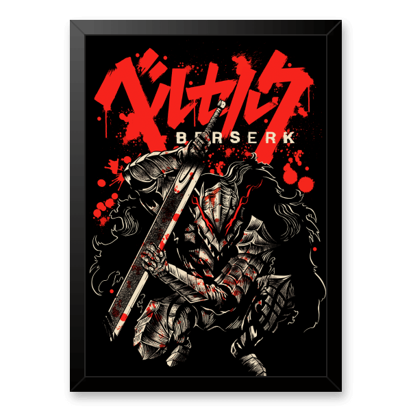 Quadro e poster Guts Agachado - Berserk - Quadrorama