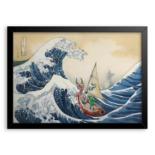 Quadro e poster Legend of Zelda - A Grande Onda de Kanagawa